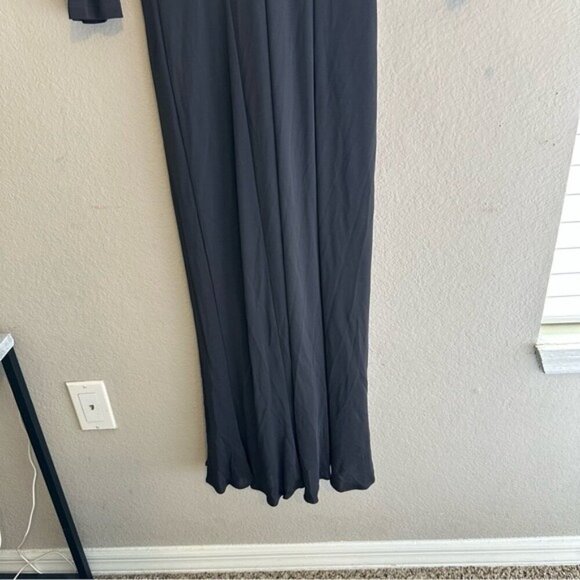 Elena Mirò Gray Studded Midi Dress Size 14 Evening Glam Long Sleeve Gown - Picture 3 of 12